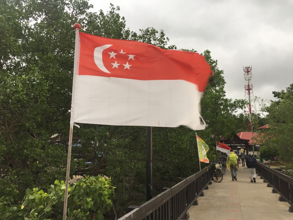 The Singapore Flag Flying in the breeze